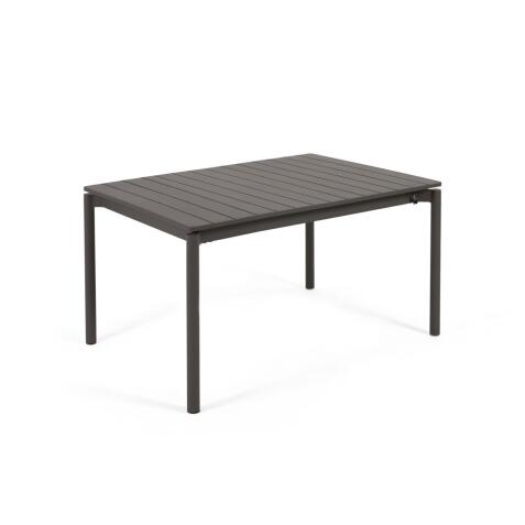 Table de jardin extensible Zaltana en aluminium noir mat 140 (200) x 90 cm