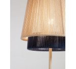Lampadaire Yuvia en coton finition beige et bleue