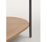 Table de chevet Licia 1 tiroir bois massif de manguier et métal peint en noir 55 x 65 cm