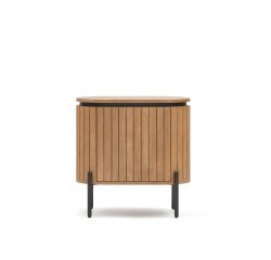 Licia mango wood bedside table with 1 drawer, with a natural finish and metal, 55 x 55 cm