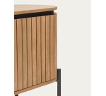 Table de chevet Licia 1 porte en bois massif de manguier et métal peint en noir 55 x 55 cm