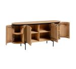 Buffet Licia 4 portes de bois de manguier massif et métal peint noir 170 x 80 cm