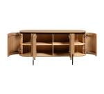 Buffet Licia 4 portes de bois de manguier massif et métal peint noir 170 x 80 cm
