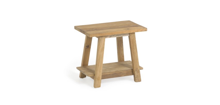 Repose-pieds Safara bois massif de tek recyclé 50 x 32 cm