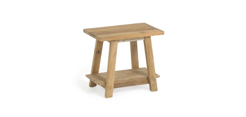 Repose-pieds Safara bois massif de tek recyclé 50 x 32 cm