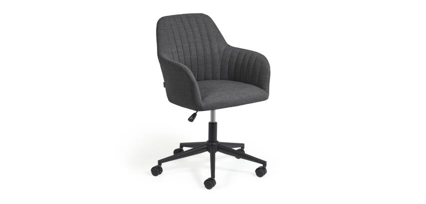 Chaise de bureau Madina tissu - avec accoudoirs - Mécanisme Haut/Bas - Pieds noirs