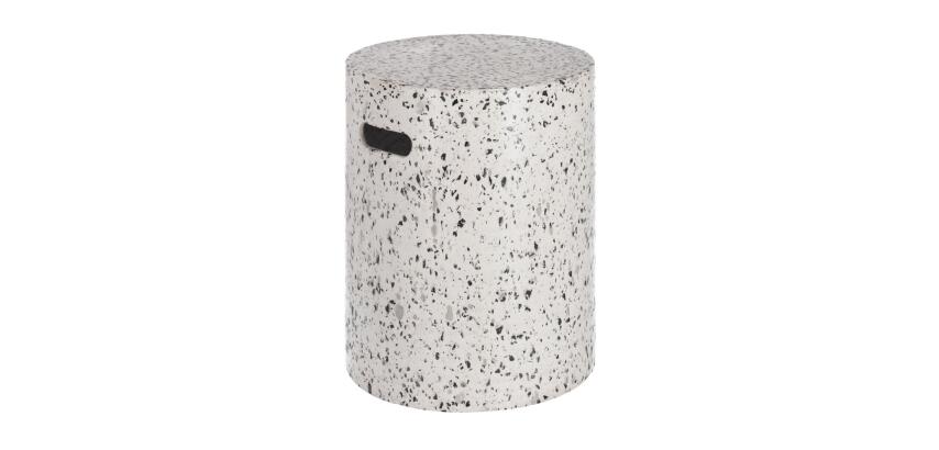 DE_Repose-pieds de jardin Jenell en terrazzo noir de Ø 35 cm