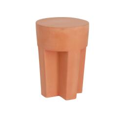 Mesa auxiliar redonda exterior Vilena de terracota Ø 33 cm