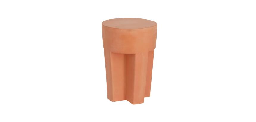 Table d'appoint ronde Vilena en terre cuite de Ø 33 cm