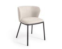 Silla Ciselia de chenilla y acero negro