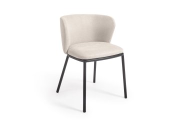 Silla Ciselia de chenilla y acero negro