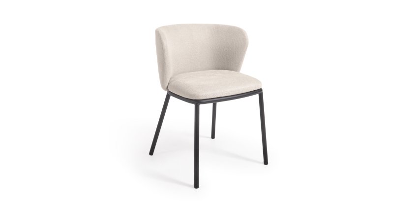 Chaise Ciselia tissus chenille pieds acier