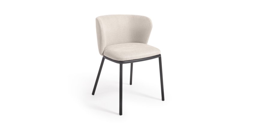 Chaise Ciselia tissus chenille pieds acier