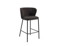 Ciselia stool with black shearling and black metal, height 65 cm