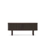 Meuble TV Mailen 2 portes en placage de frêne avec finition foncée 120 x 50 cm