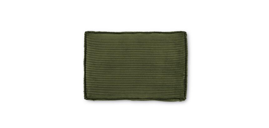 Coussin Blok en velours côtelé grosses côtes vert 40 x 60 cm