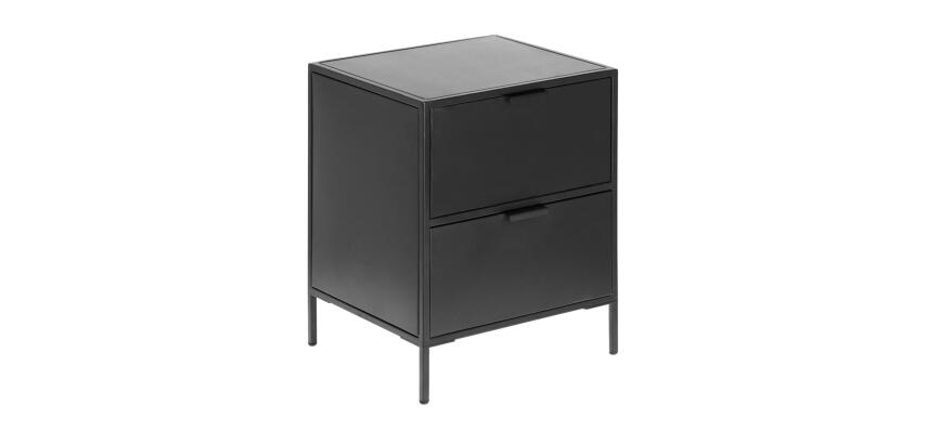 DE_Table de chevet Shantay en acier finition noire 40 x 50 cm