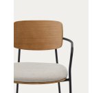 Silla Maureen de chapa de roble acabado natural y metal 