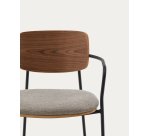 Chaise Maureen contreplaqué de chêne et métal