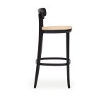 Tabouret Romane bois massif de hêtre naturel avec placage de frêne et rotin H.75 cm