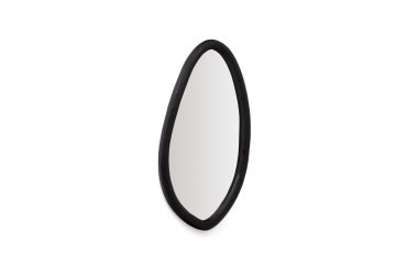 Magrit mirror in solid mungur wood with a black finish Ø 60 x 110 cm