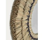 Akila ronde spiegel natuurvezels beige en zwart katoenen touw Ø 60 cm