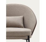 Fauteuil Eamy marron clair placage de frêne finition wengué et métal noir