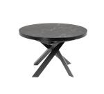 Table Vashti ronde en grès cerame et pieds noire Ø 120 - 160 cm