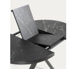 Table Vashti ronde en grès cerame et pieds noire Ø 120 - 160 cm