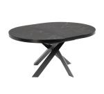 Table Vashti ronde en grès cerame et pieds noire Ø 120 (160) cm