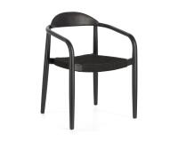 Chaise Nina en bois d'acacia massif finition noir mat et corde noire
