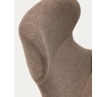 Fauteuil Belina en chenille marron clair et acier avec finition noire