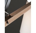 Lámpara de pie Kosta de madera maciza de haya y acero