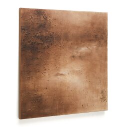 Abstract canvas Sabira geoxideerd koper 100 x 100 cm