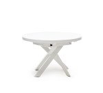 Table Vashti ronde en verre MDF et pieds blancs Ø 120 - 160 cm
