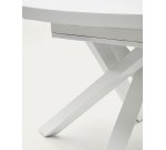 Table Vashti ronde en verre MDF et pieds blancs Ø 120 - 160 cm