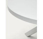 Table Vashti ronde en verre MDF et pieds blancs Ø 120 - 160 cm