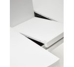 Table Vashti ronde en verre MDF et pieds blancs Ø 120 - 160 cm