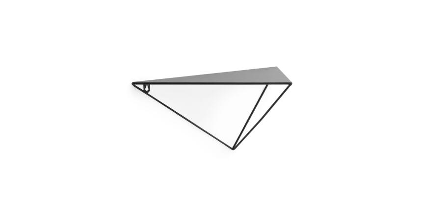 Étagère Teg prisme en acier avec finition noire 40 x 20 cm