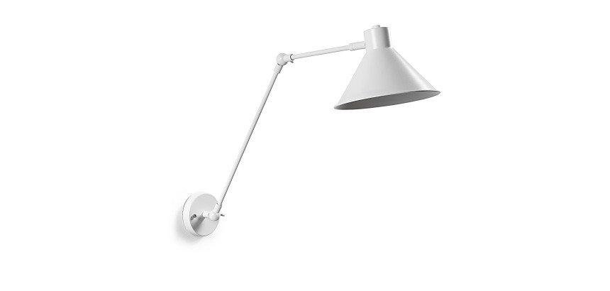 Aplique Dione de acero con acabado pintado blanco