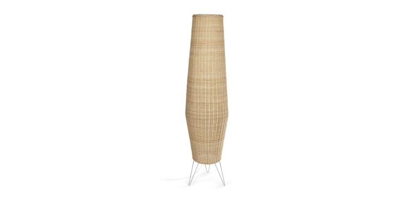 Lampadaire grande Kamaria en rotin finition naturelle