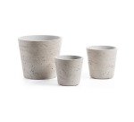 Set Low de 3 cachepots gris Ø 23,5 cm / Ø 16,5 cm / Ø 14 cm