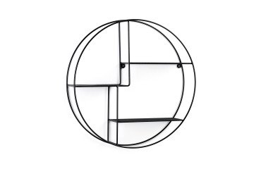 Étagère murale Across en acier avec finition noire Ø 55 cm
