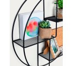 Étagère murale Across en acier avec finition noire Ø 55 cm