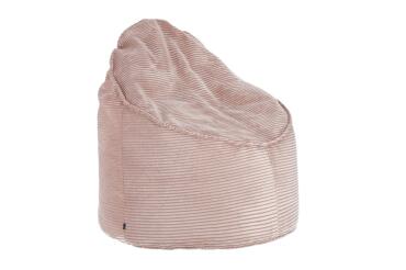 Pouf Wilma velours côtelé grosses côtes rose Ø 80 cm