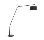 Lampadaire Ciana en métal finition noire et abat-jour en coton