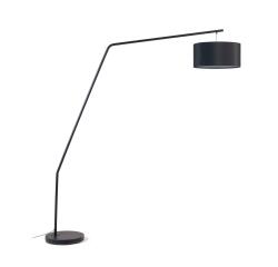 Ciana floor lamp in black finished metal with a cotton lampshade