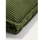 Coussin Blok en velours côtelé grosses côtes vert 40 x 60 cm