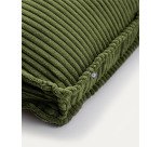 Coussin Blok en velours côtelé grosses côtes vert 50 x 60 cm