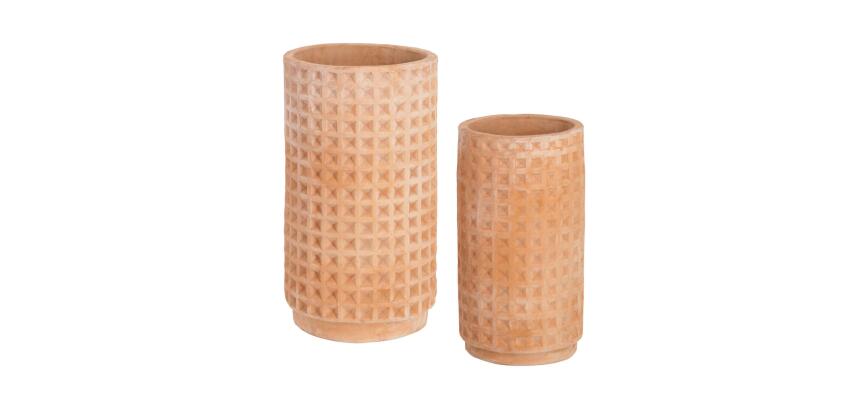 Lot de 2 pots en terre cuite Celi Ø 34 cm / Ø 25 cm